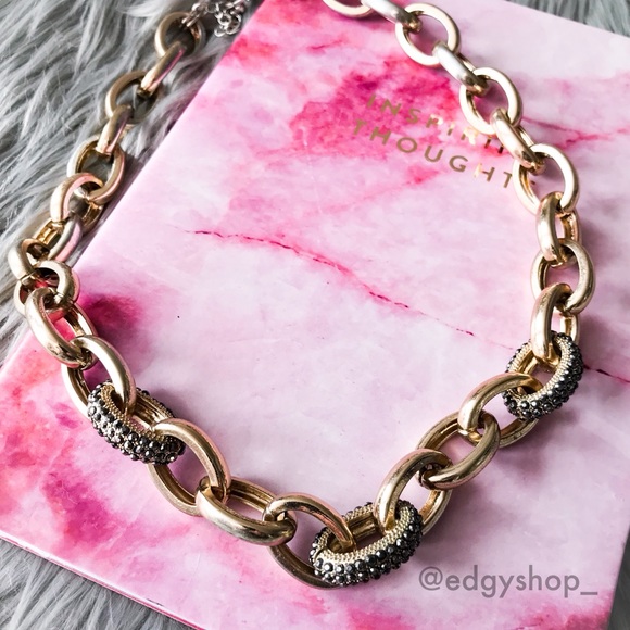 Express Jewelry - Express | Pave Embellished Cable Link Necklace